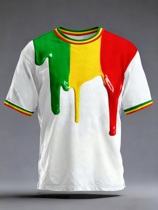 Men's Reggae Music Inspired Print Vintage T-Shirt