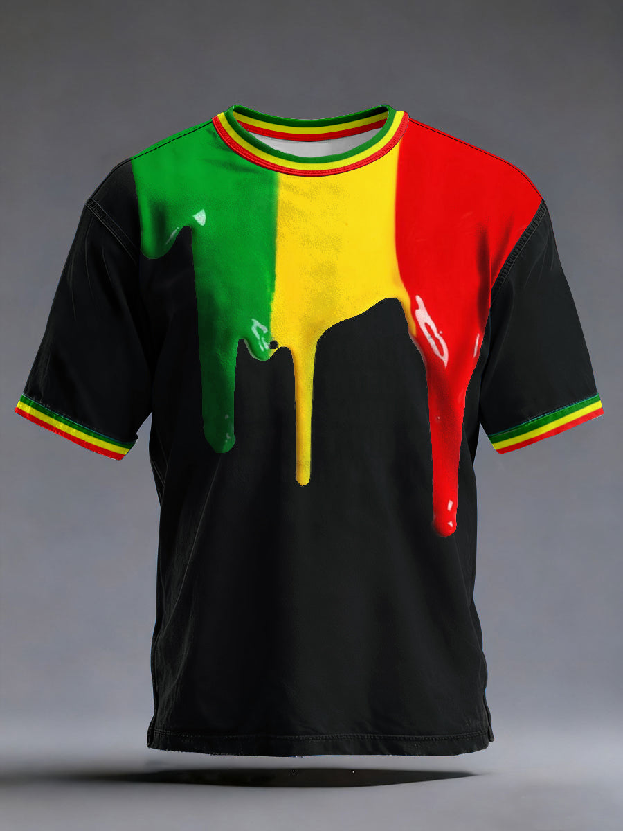 Men's Reggae Music Inspired Print Vintage T-Shirt