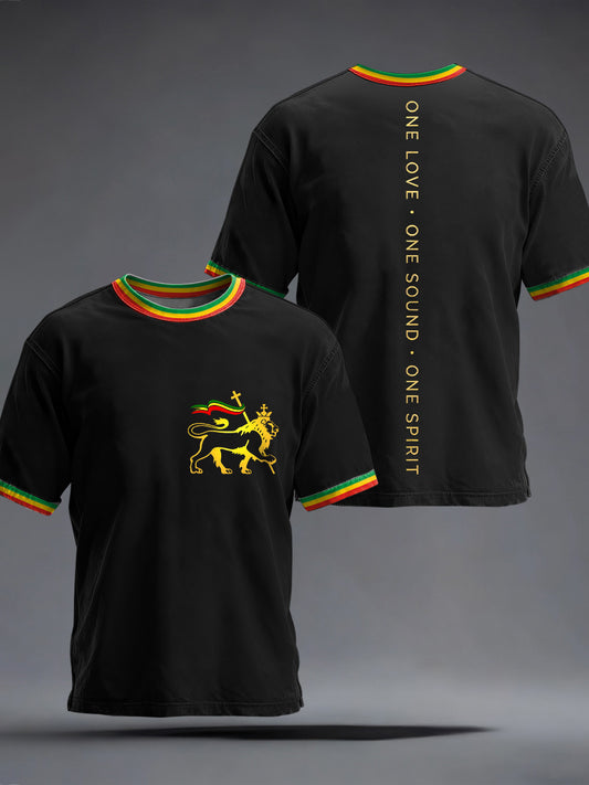 Men's Reggae Music Inspired Print Vintage T-Shirt