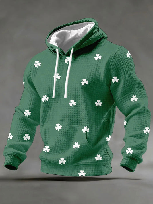 Men's St. Patrick's Day Shamrock Print Casual Hoodie