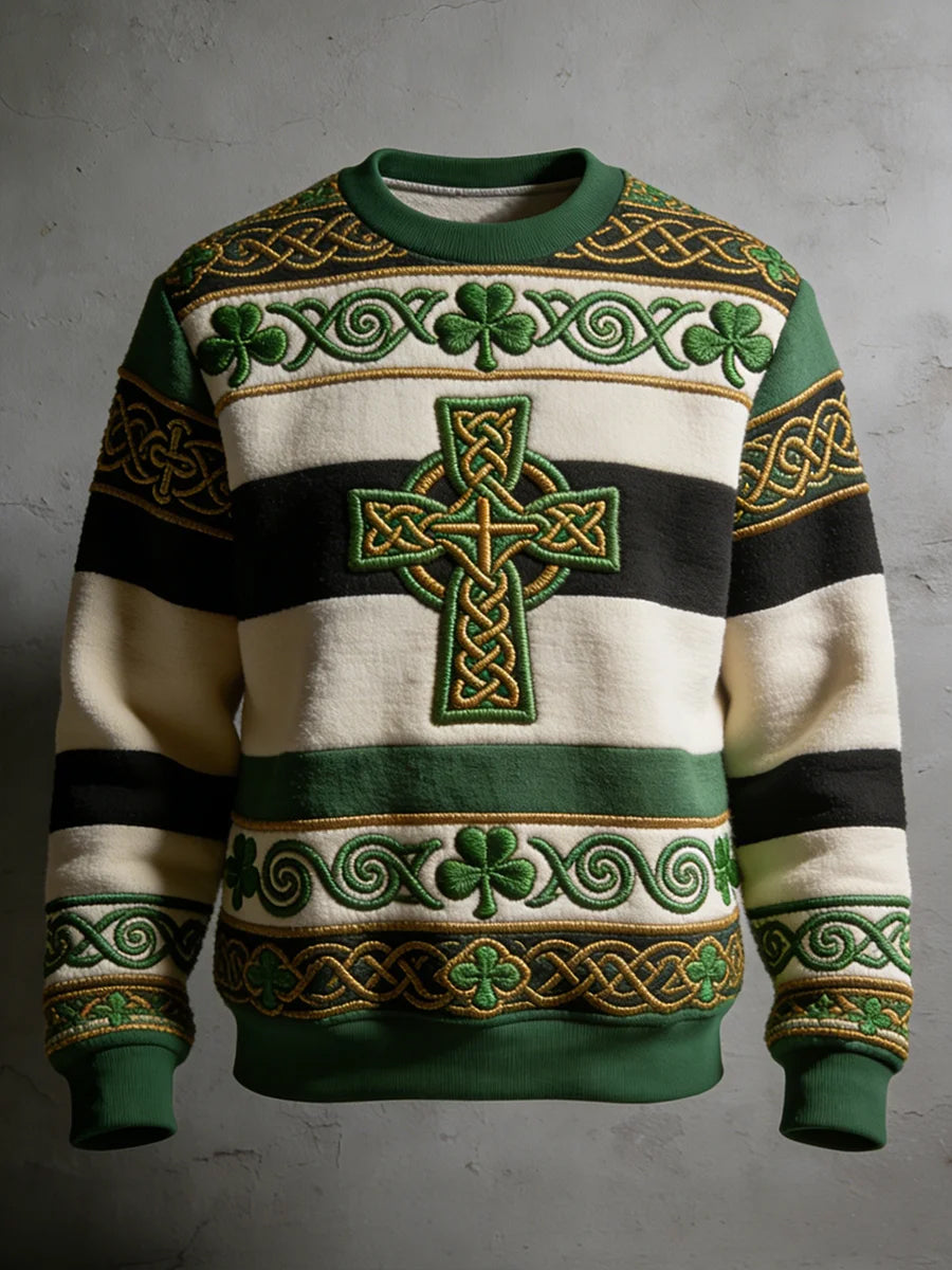Men's St. Patrick's Day Art Print Casual  Crew Neck  Sweatshirt