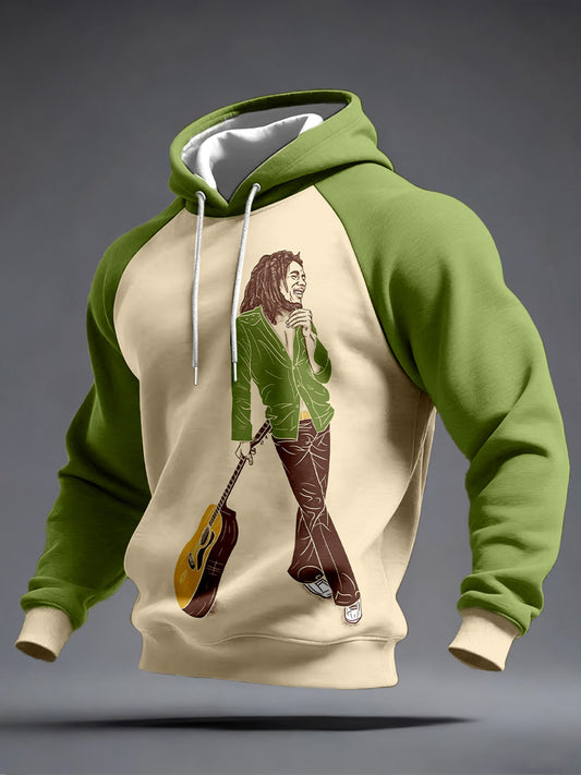 Men's Reggae Music Inspired Print Hoodie