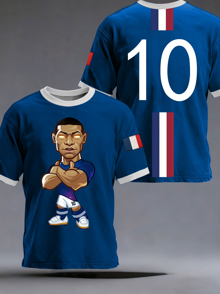 Men's France Soccer Print Short Sleeves T-shirt