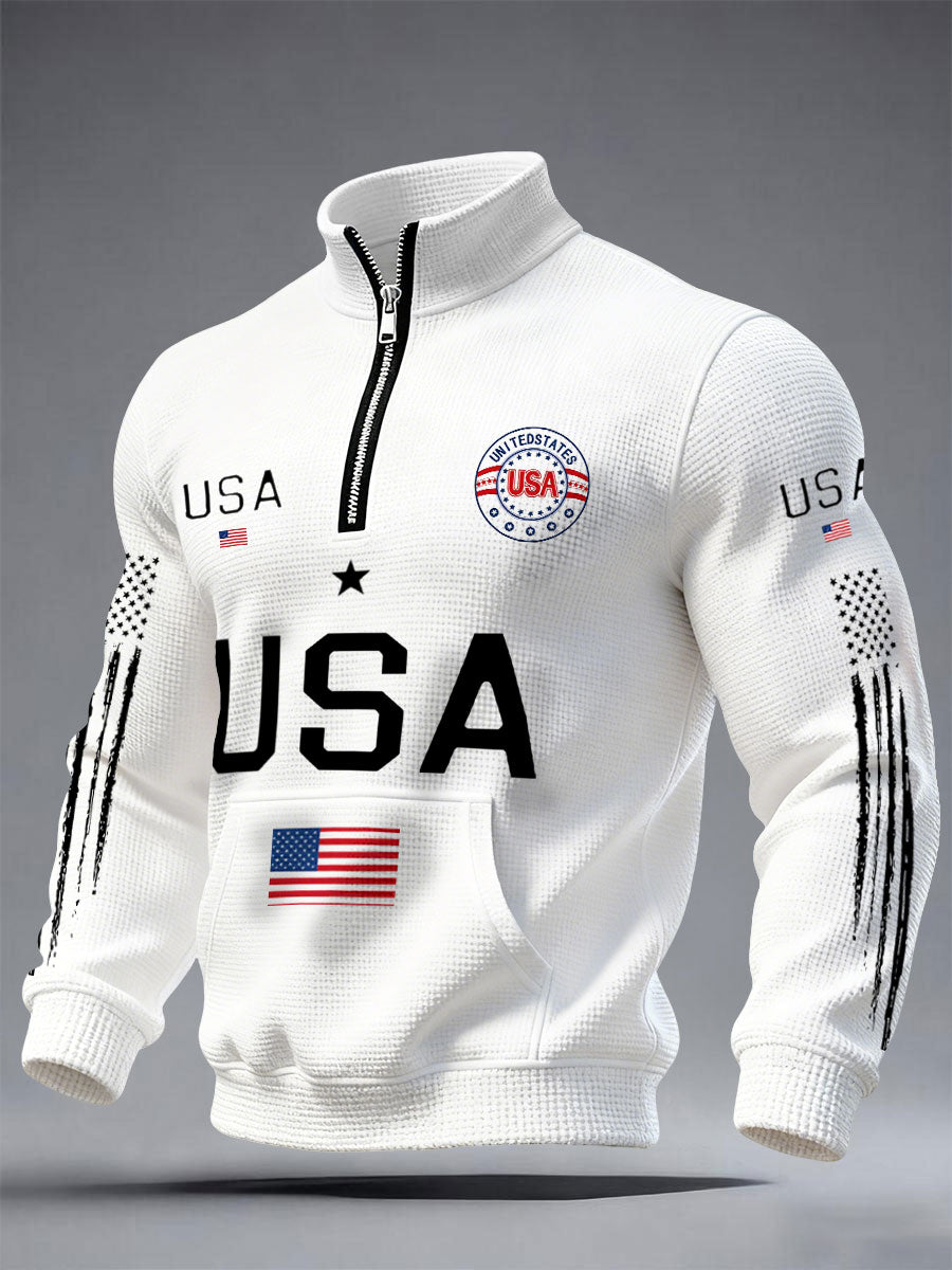 Men's Flag Waffle Sweatshirts