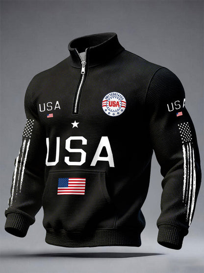 Men's Flag Waffle Sweatshirts