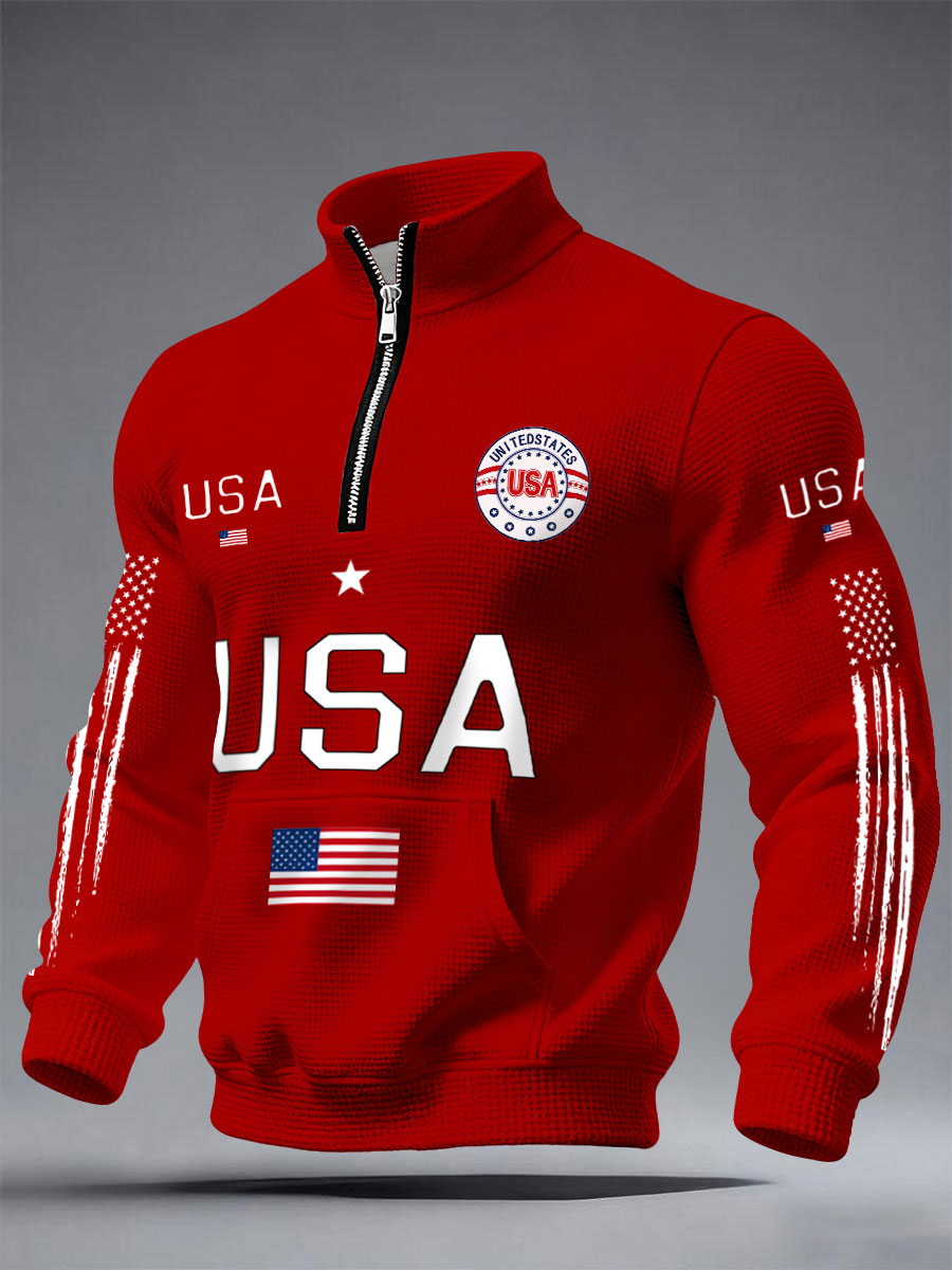 Men's Flag Waffle Sweatshirts