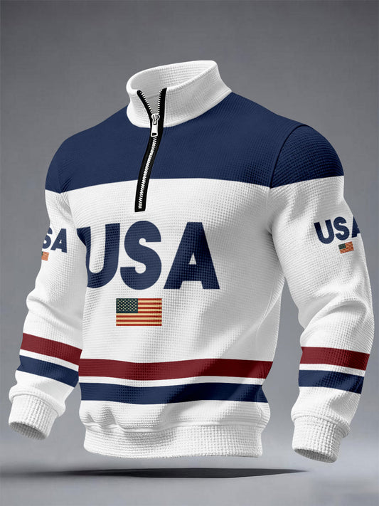 Men's Flag Waffle Sweatshirts