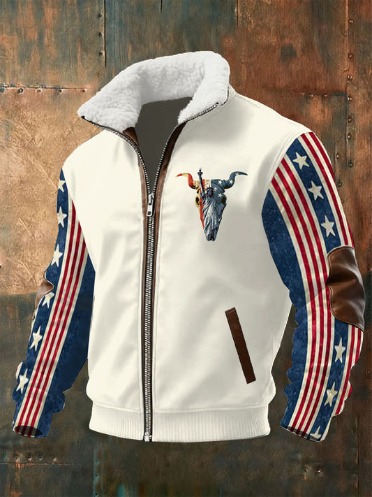 Men's Retro Anniversary Printed Jacket