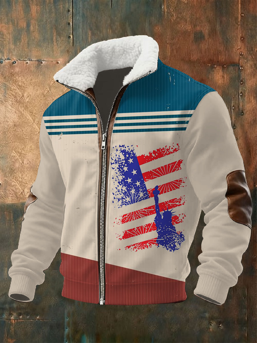 Men's Retro Anniversary Printed Jacket