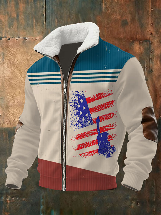 Men's Retro Anniversary Printed Jacket