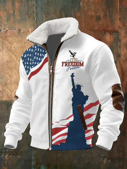 Men's Retro Anniversary Printed Jacket Coat