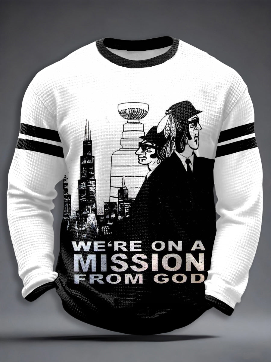 Men's Chicago Ice Hockey Print Waffle T-shirt