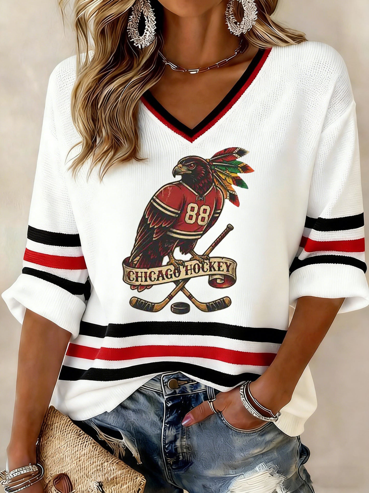 Women's Hockey Printed Waffle T-shirt