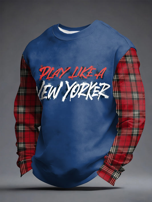 Men's New York Ice Hockey Fan Print Sweatshirt