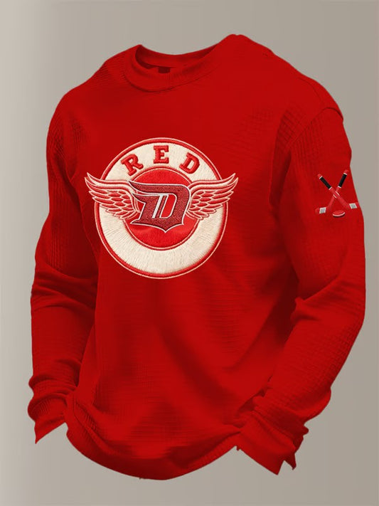 Men's Hockey Waffle Printed Sweatshirt