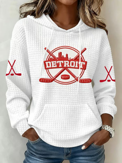 Women's Hockey Waffle Printed Hoodie