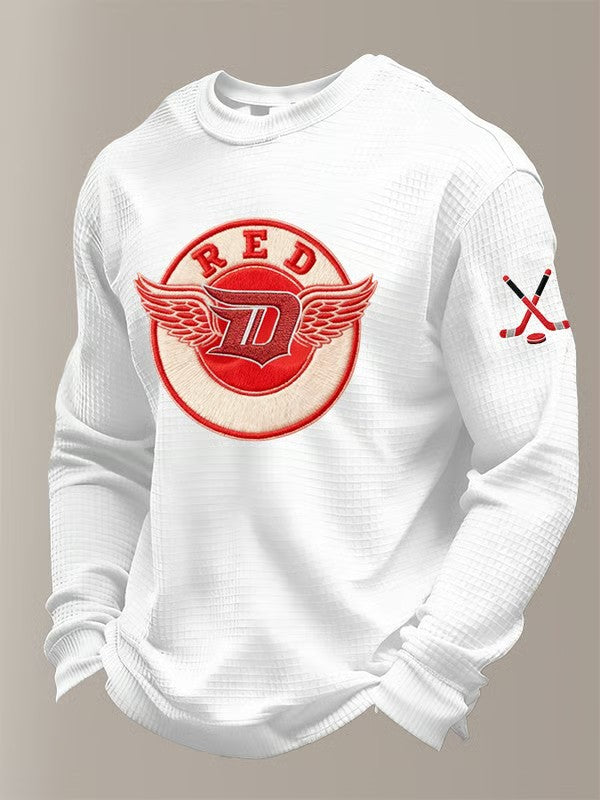 Men's Hockey Waffle Printed Sweatshirt