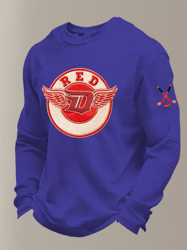 Men's Hockey Waffle Printed Sweatshirt