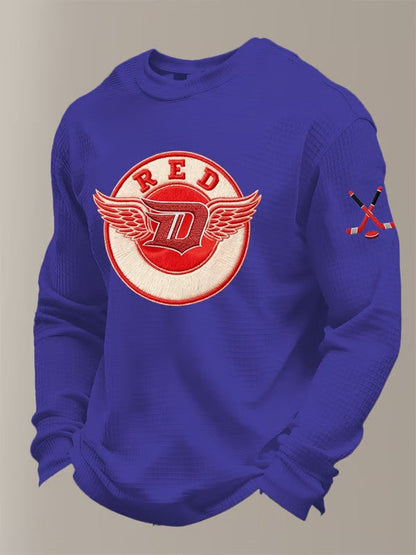 Men's Hockey Waffle Printed Sweatshirt