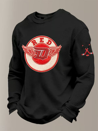 Men's Hockey Waffle Printed Sweatshirt