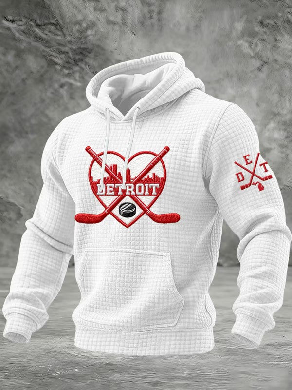 Men's Hockey Printed Checkered Cotton Hoodie