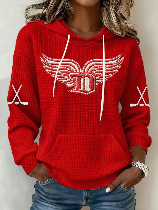 Women's Hockey Waffle Printed Hoodie