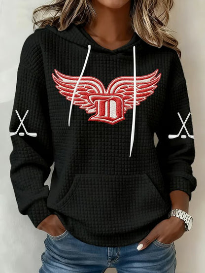 Women's Hockey Waffle Printed Hoodie