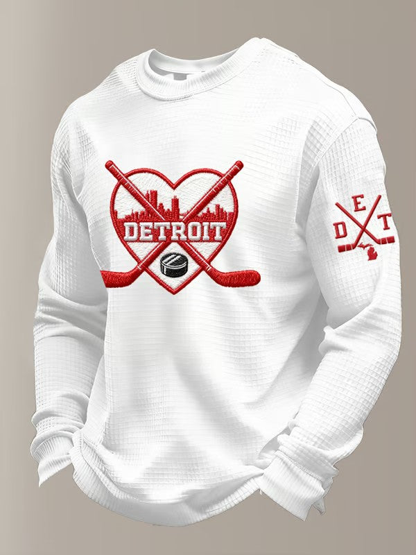 Men's Hockey Waffle Printed Sweatshirt