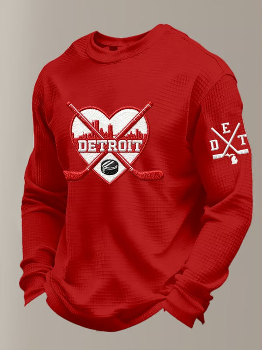 Men's Hockey Waffle Printed Sweatshirt