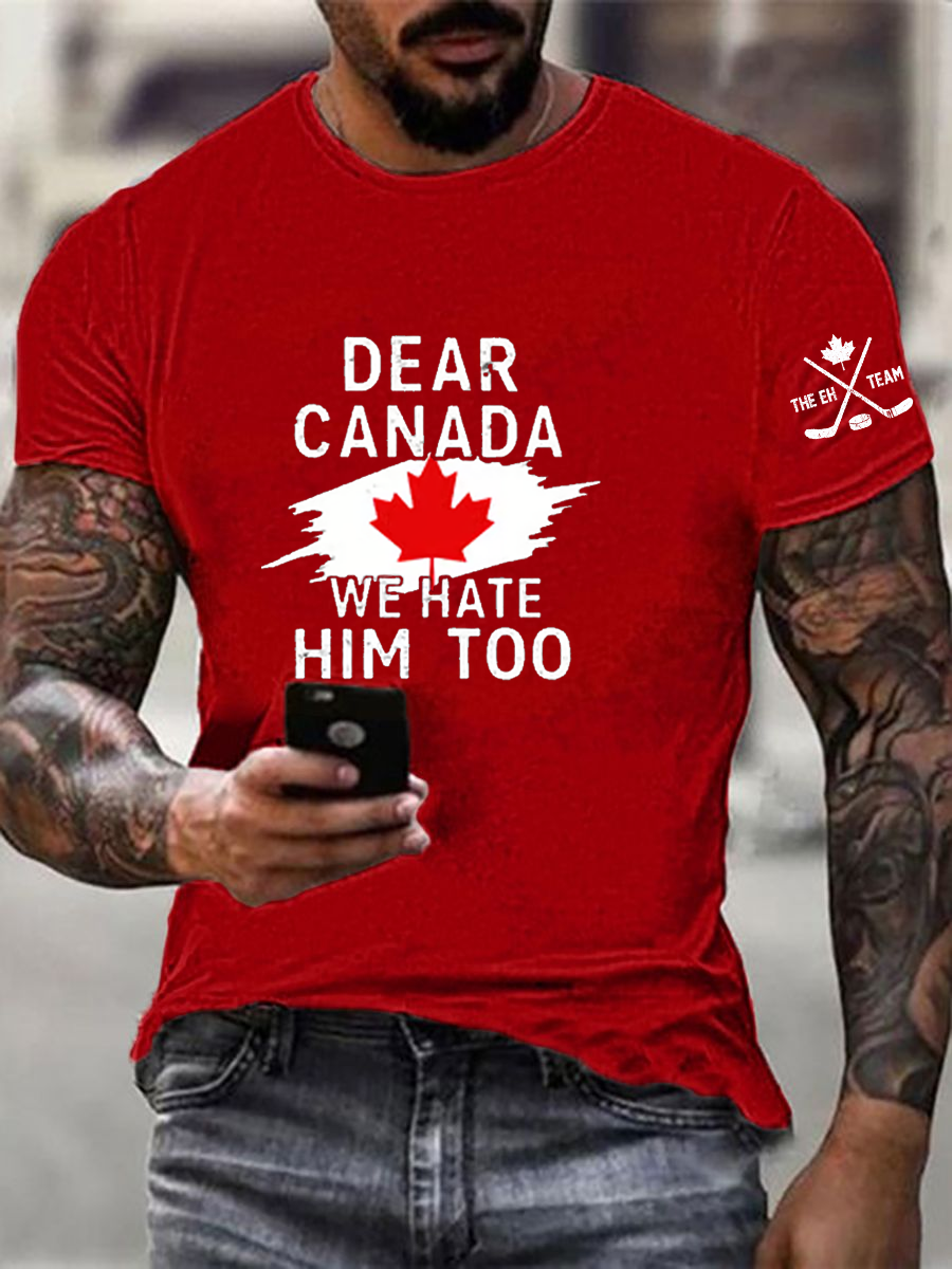Men's Canadian Ice Hockey imitation cotton short-sleeved T-shirt