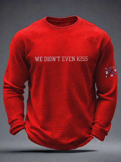 Men's Hockey Waffle Print Casual T-Shirt