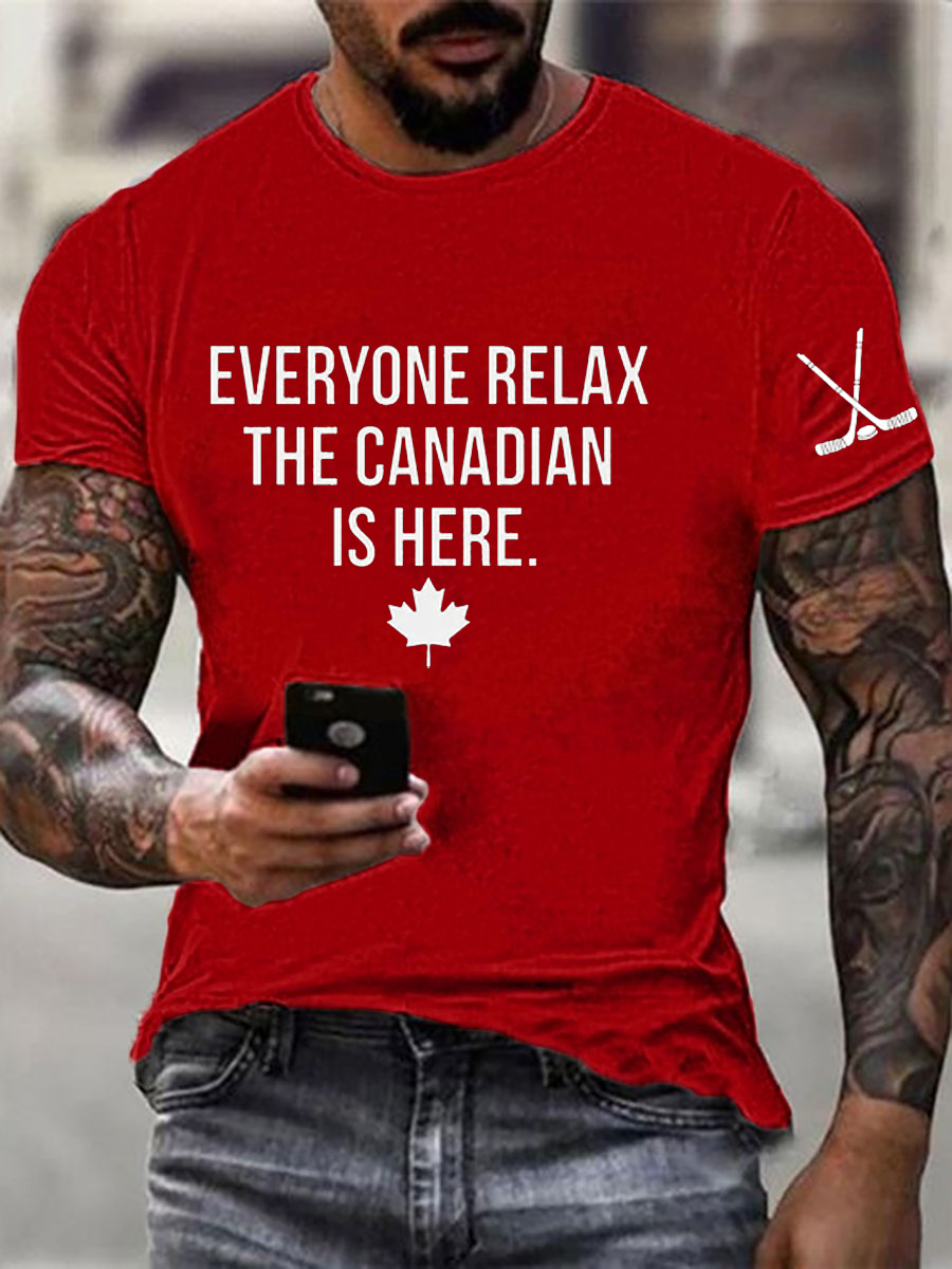 Men's Canadian Ice Hockey imitation cotton short-sleeved T-shirt