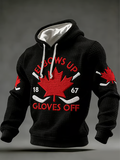 Men's Canadian Ice Hockey Checkered Cotton Hoodie