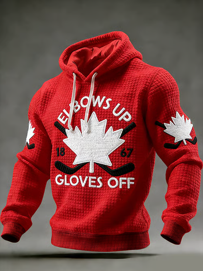 Men's Canadian Ice Hockey Checkered Cotton Hoodie