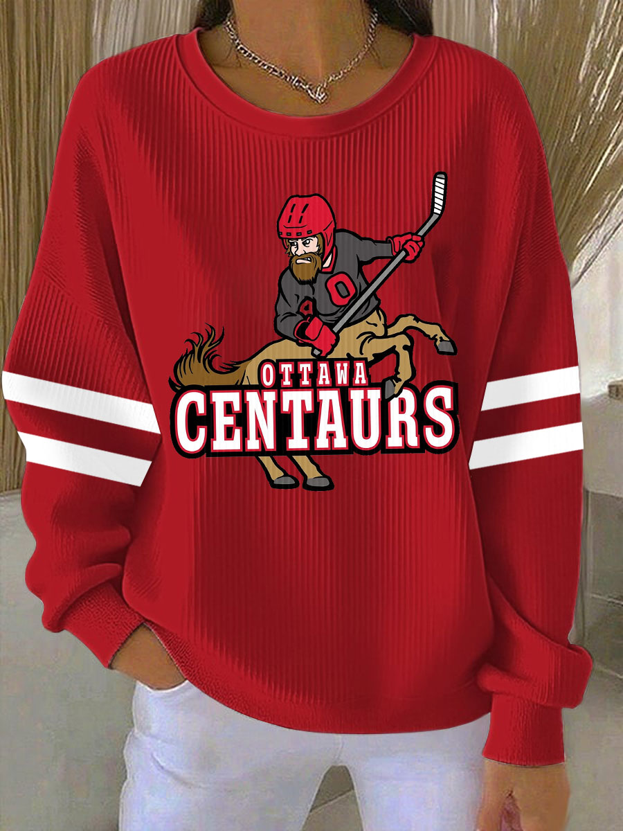 Women's Hockey Print Casual Sweatshirt
