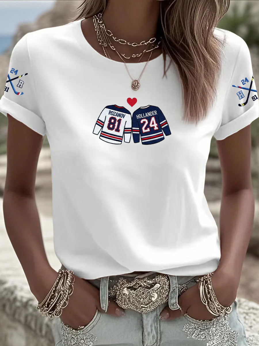 Women's Hockey Print Casual T-shirt