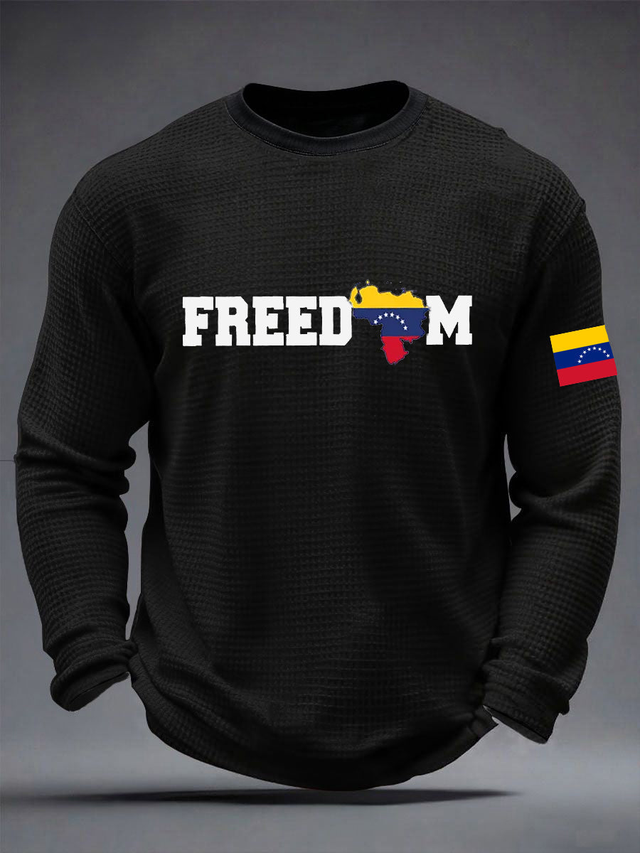 Men's Freedom Venezuela  Waffle Long Sleeve T-Shirt