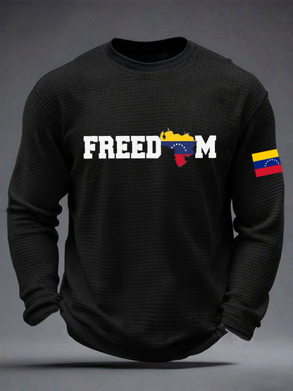 Men's Freedom Venezuela  Waffle Long Sleeve T-Shirt
