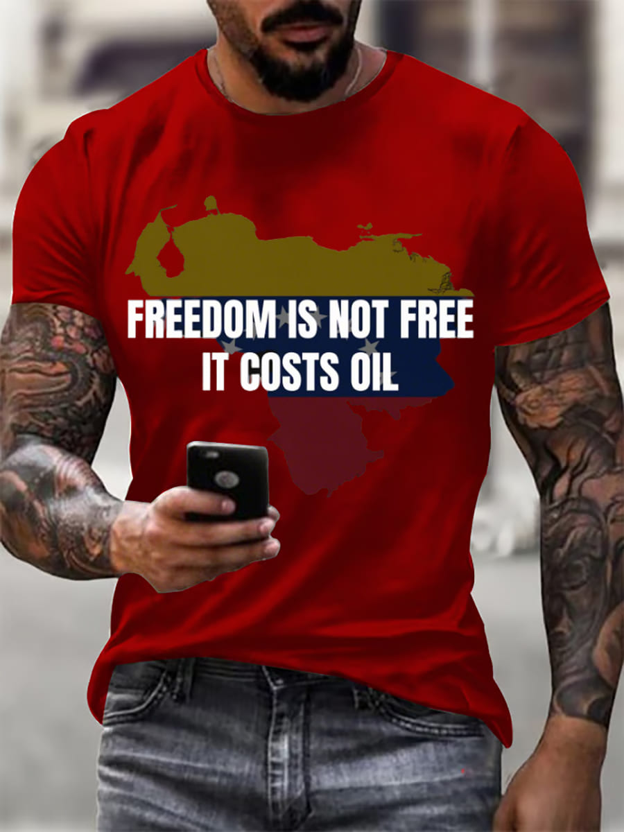 Men's Freedom Is Not Free Venezuela Print short-sleeved T-shirt