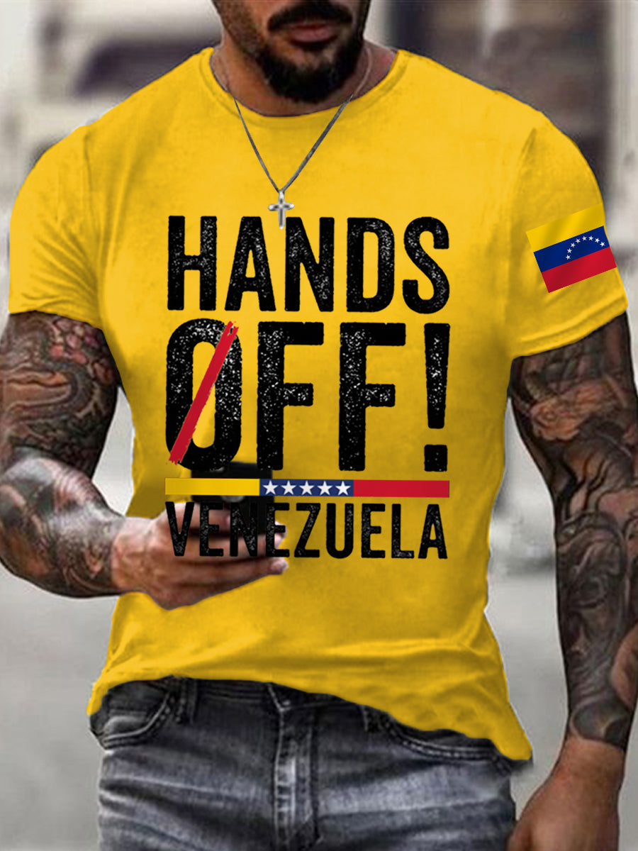 Men's Hands Off Venezuela Print Tee