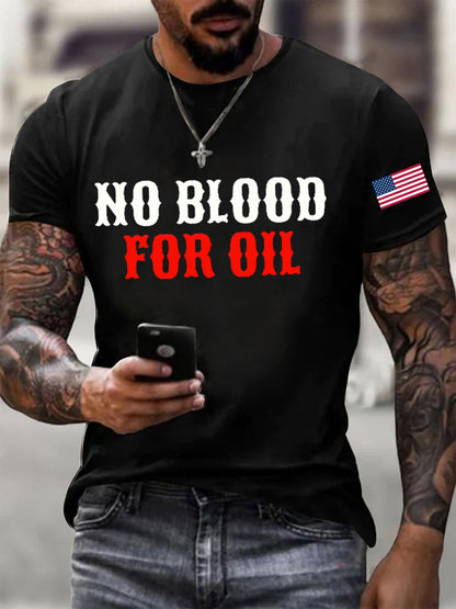 Men's No Blood For Oil Printed T-shirt
