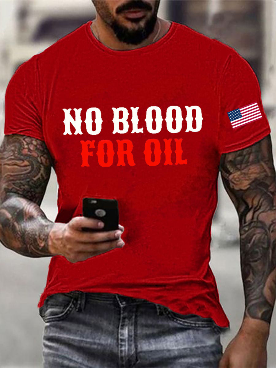 Men's No Blood For Oil Printed T-shirt