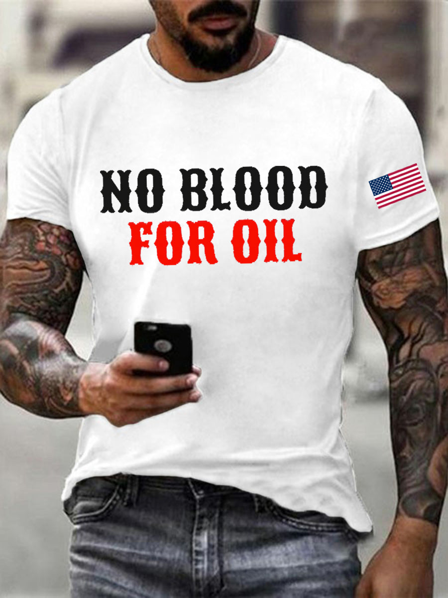Men's No Blood For Oil Printed T-shirt