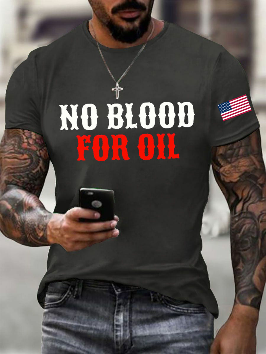 Men's No Blood For Oil Printed T-shirt