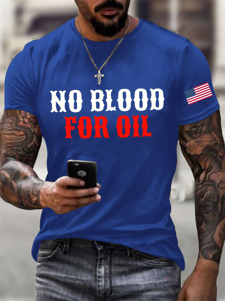 Men's No Blood For Oil Printed T-shirt