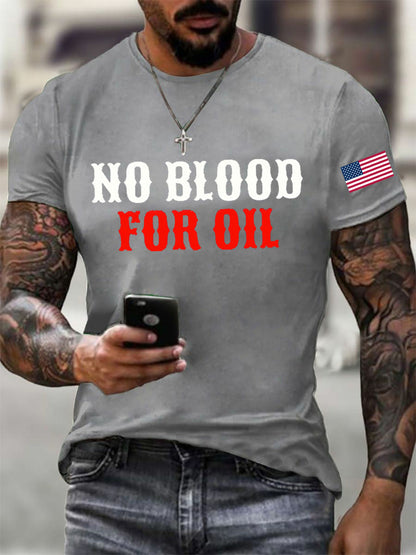 Men's No Blood For Oil Printed T-shirt