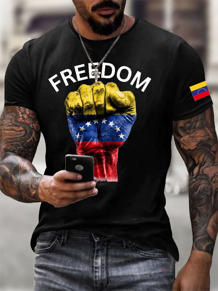 Men's Venezuela Freedom Short-sleeved T-shirt