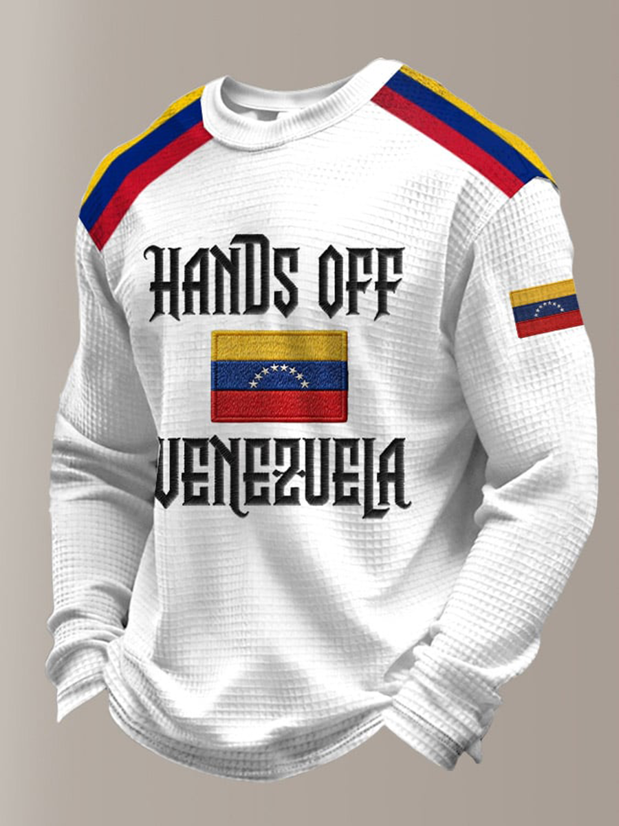 Men's Hands Off Venezuela Waffle Long Sleeve T-Shirt