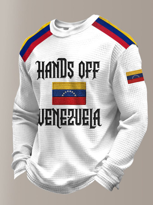 Men's Hands Off Venezuela Waffle Long Sleeve T-Shirt