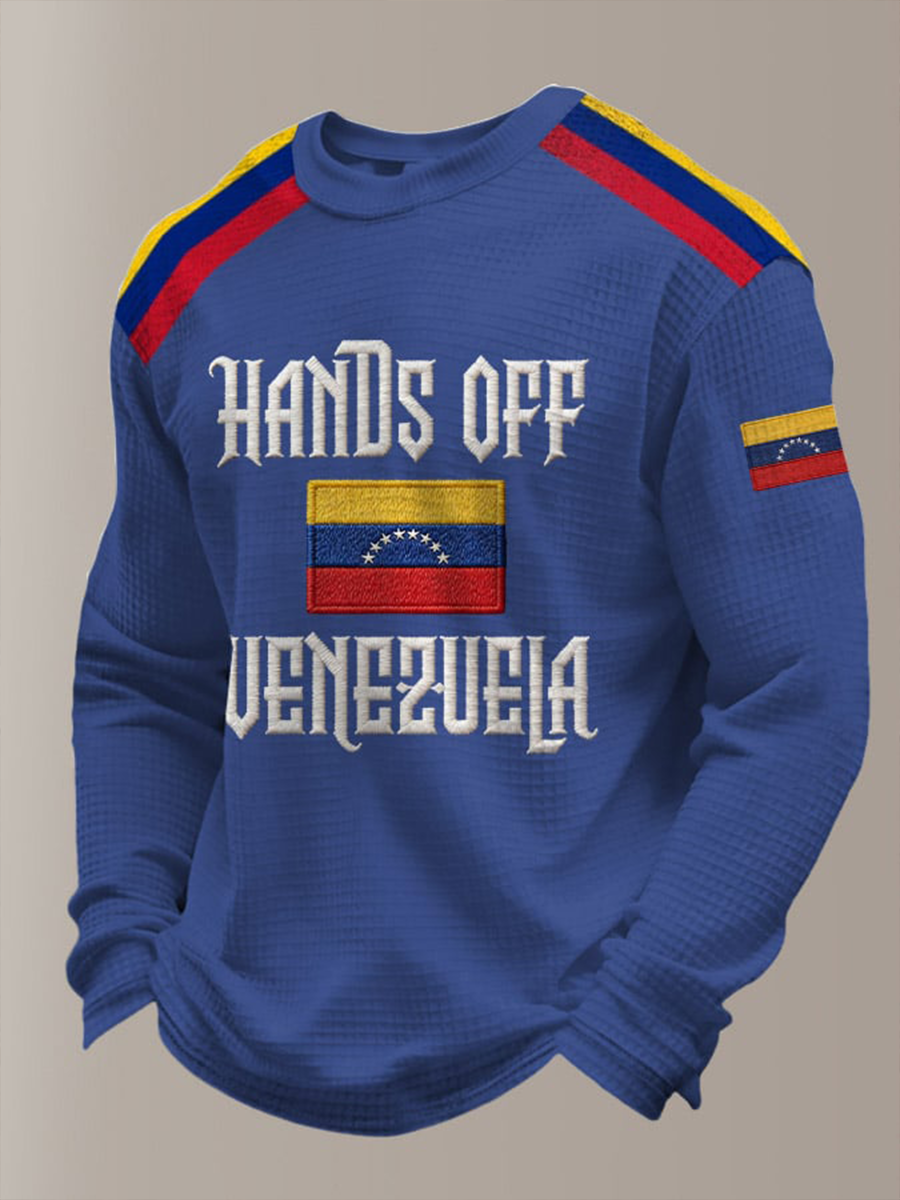 Men's Hands Off Venezuela Waffle Long Sleeve T-Shirt